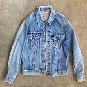 Vintage 1970’s Levi’s Little E Denim Distressed Jacket.
